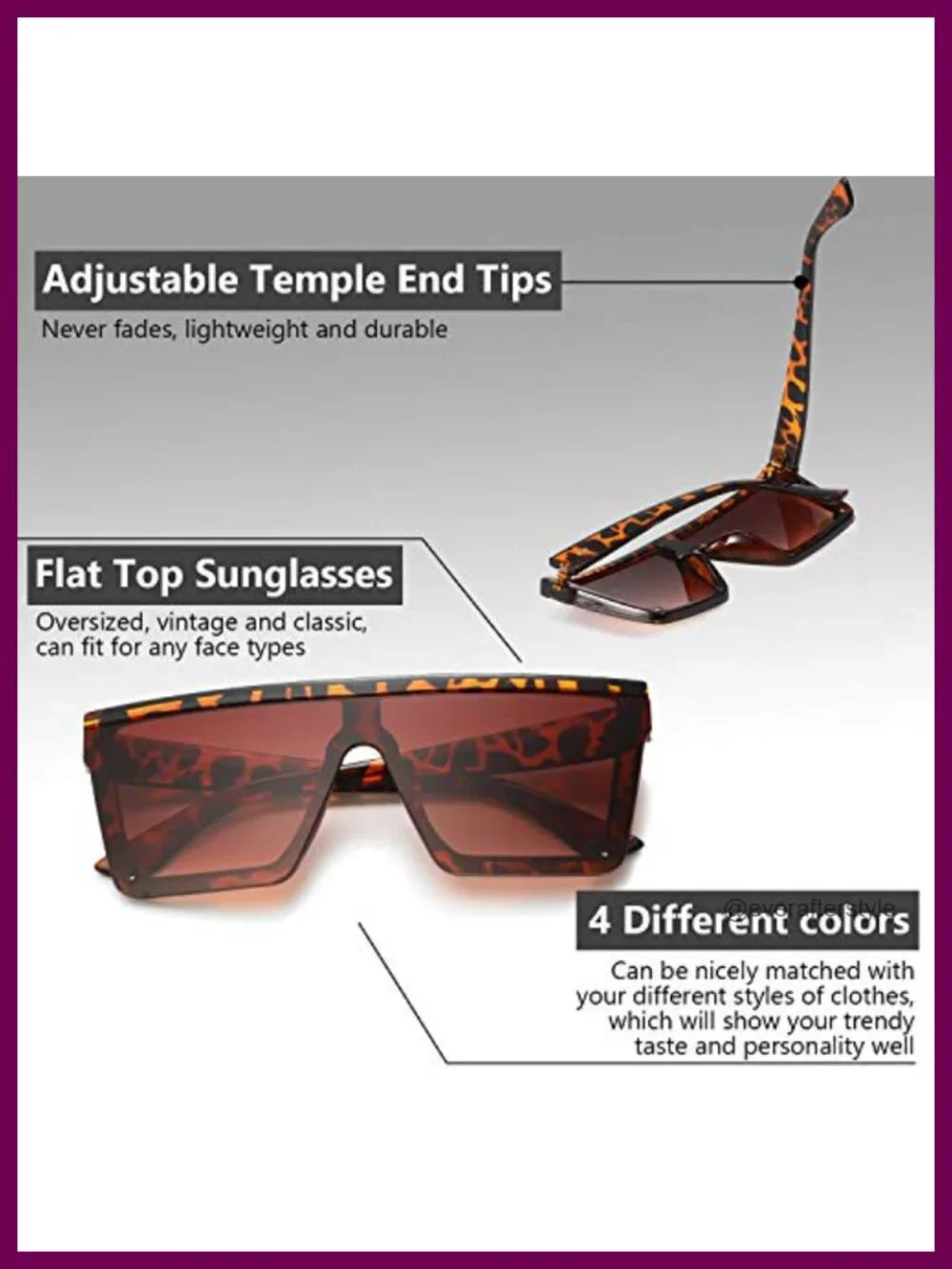 Oversized Square Sunglasses 3 Pack Unisex Retro Shield Sunglasses